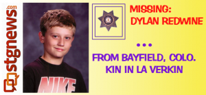 MISSING: Dylan Redwine, 13, from Bayfield, Colo. Nov. 19, 2012