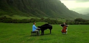 The Piano Guys filming a music video in Hawaii | Photo courtesy of The Piano Guys