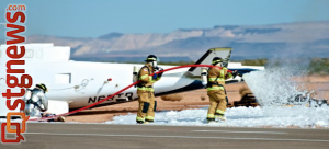 A simulated emergency involving a helicopter and small passenger jet hitting each other at the St. George Municipal Airport involved multiple first responder agencies, St. George, Utah, March 27, 2013 | Photo by Dave Amodt, St. George News