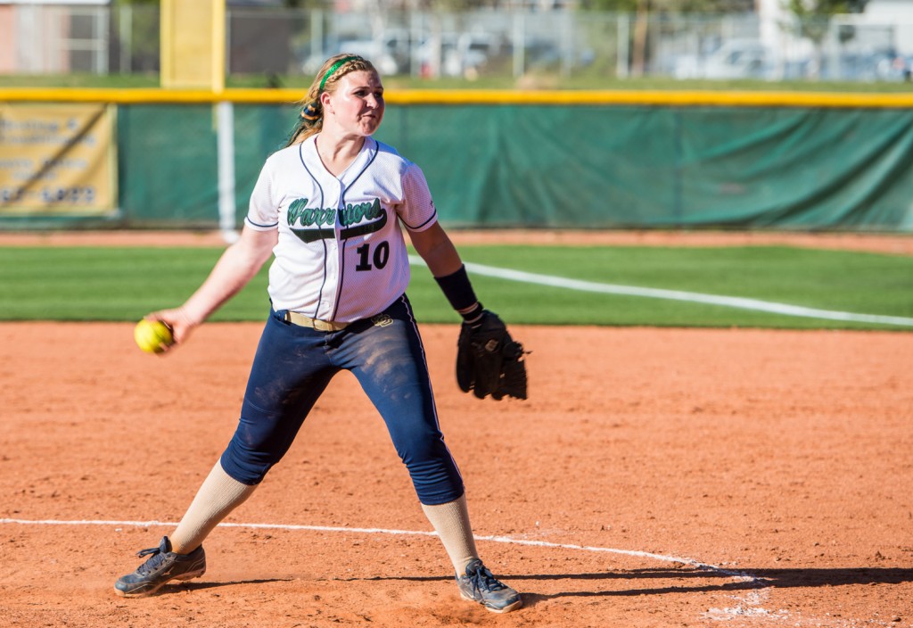 SC pitcher Brytni Gurney, Pine View at Snow Canyon, St. George, Utah, Mar. 19, 2013 | Photo by Dave Amodt, St. George News