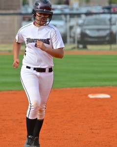 PV catcher Elaine Asaasa in this file photo, St. George, Utah, Mar. 26, 2013 | Photo by Dave Amodt, St. George News