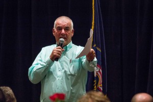 Auctioneer at the Safari Club International Southern Utah chapter's annual banquet and auction, raising funds and awareness for hunter's rights and conservation, Dixie Center St. George, St. George, Utah, March 2, 2013 | Photo by Chris Caldwell, St. George News