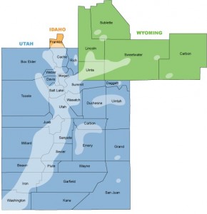 Questar Gas service area map