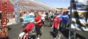 Participants of Relay for Life join together for the final lap, St. George, Utah, April 27, 2013 | Photo by A.J. Mellor, St. George News 