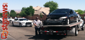 Traffic collision at 450 N 2230 E, St. George, Utah, April 28, 2013 | Photo by Jason Little, St. George News