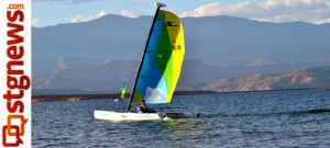 Rocco Hevia sailing on Sand Hollow Reservoir, Hurricane, Utah, undated | Photo courtesy of Raul Hevia