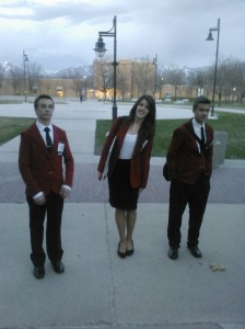 (L-R) Kade McKean, Amanda Bartholomew and Rudy Ashford, Skills USA DXATC Chapter leadership team, Salt Lake City, Utah, March 28, 2013 | Photo courtesy of Greg Bartholomew