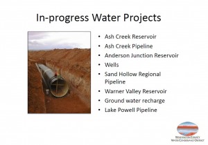 In-progress projects involving current water resources | Image courtesy of the Washington County Water Conservancy District