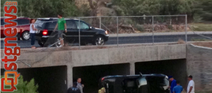 Vehicle rollover at Washington Fields Road and Instrustial Drive near Sullivan Virgin River Soccer Park, Washington, Utah, June 27, 2013 | Photo by Scott Young, St. George News