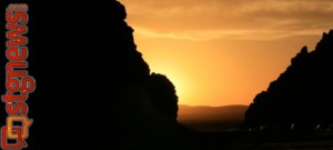 Sunset at the Parowan Gap, Parowan, Utah, undated | Photo courtesy of Parowan Heritage Foundation