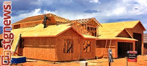 A crew begins framing a house in Dixie Springs, one of the hottest developments in Washington County, July 25, 2013 | Photo by Reuben Wadsworth, St. George News