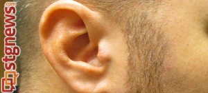 Rich Lee, bio-hacker, implanted magnets into the cartilage of his ears, effectively making his ears organic speakers that only he can hear. Washington, Utah, 2013 | Photo courtesy of Rich Lee, St. George News