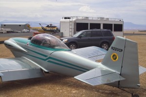 Maj. John “Jack” Spey's RV-4 aircraft, parked at the St. George Municipal Airport, St. George, Utah, Feb. 2008 | Photo courtesy of www.gTarded.com