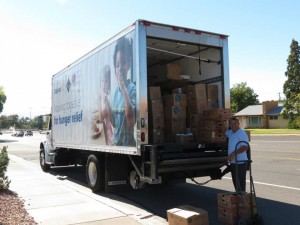 Donations from the Utah Food Bank for the Solomon's Porch Foursquare Fellowship Sunday Feast, St. George, Utah, Nov. 2, 2012 | Photo courtesy of Sandie Divan 