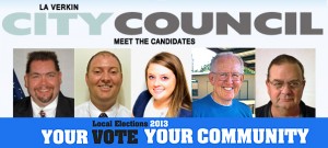 L-R: Ray Justice, Josh Melessa, Chantelle Browning, Ken Hooten, Darwin DeMille. Candidates for LaVerkin City Council, Municipal Election 2013, LaVerkin, Utah | Photos courtesy of candidates
