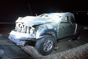 Rollover on Scenic Drive at mile post 3 near Littlefield, Ariz., Aug. 25, 2013 | Photo courtesy of the Mohave County Sheriff's Office