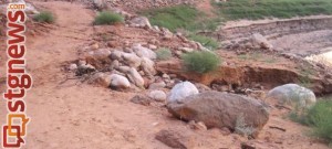 Washout area on Rainbow Bridge Trail, Page, Ariz.., Sept. 12, 2013 | Photo courtesy of the National Park Service