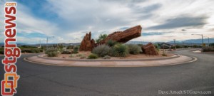 Roundabout at Center Street and 200 East, Ivins, Utah, Sept. 2, 2013 | Photo by Dave Amodt, St. George News