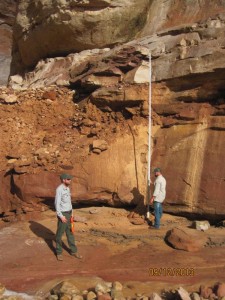 Crews survey the damage to Rainbow Bridge Trail, Page, Ariz.., Sept. 12, 2013 | Photo courtesy of the National Park Service