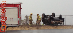 Rollover on state Route 18, St. George, Utah, Sept. 3, 2013 | Photo by Michael Flynn, St. George News