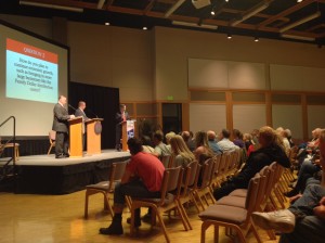 Mayoral candidates Dan McArthur and Jon Pike square off at the Duel at Dixie Debate in the DSU Gardner Center Ballroom, Oct. 28, 2013 | Photo by Michael Flynn, St. George News