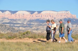 Locked out of the national park, tourists walk to a privately-owned piece of land set along the canyon's rim to get a view of Bryce Canyon National Park, Bryce Canyon, Utah, Oct. 2, 2013 | Photo courtesy of Rudy's Inn, St. George News