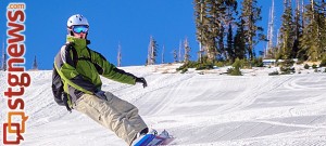 Opening day at Brian Head, A snowboarder on the "Heavenly Daze" run, Brian Head Resort, Brian Head, Utah, Nov. 15, 2013 | Photo by Mike Saemisch, Courtesy of Josh Madsen, St. George News