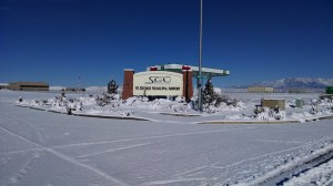 St. George Municipal Airport under blanket of snow from heavy storm Dec. 7, 2013, St. George, Utah, Dec. 8, 2013 | Photo by and courtesy of Brad Kitchen, St. George Municipal Airport, St. George News