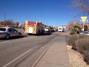 Traffic accident on Red Cliff Drive, St. George, Utah, Jan. 3, 2014 |Photo by Scott Heinecke, St. George News