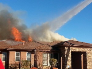 Residential fire at 110 North Park Ave Way in The Palisades neighborhood of Ivins, Utah, Jan. 19, 2014 | Photo by Drew Allred, St. George News