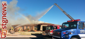 Residential fire at 110 north Park Ave Way in The Palisades neighborhood of Ivins, Utah, Jan. 19, 2014 | Photo by Drew Allred, St. George News