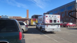 Emergency crews responded to a the report of a man who fell 40-feet from the roof of the new Dixie Middle School, St. George, Utah, Jan. 13, 2014 | Photo by Mori Kessler, St. George News