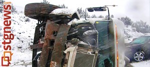 I-15 accident near mile post 35, Washington County, Utah, Jan. 31, 2014 | Photo courtesy of Utah Highway Patrol