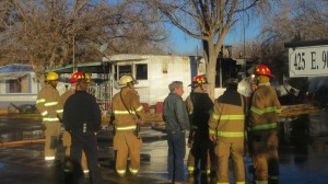 The St. George Fire Department responded to a structure fire that gutted a mobile home at 425 East 900 South in an early morning blaze, St. George, Utah, Jan. 18, 2014 | Photo by Mori Kessler, St. George News