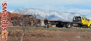 Traffic stop on SB I-15 near mile post 10 gives rise to a manhunt after passenger flees, Washington-St. George area, Utah, Feb. 2, 2014 | Photo courtesy of Utah Highway Patrol, St. George News 