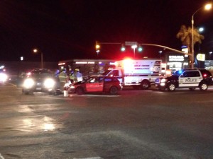 Car accident at Green Springs and Red Cliffs Drive, Washington City, Utah, Feb. 3, 2014 | Photo by Kimberly Scott, St. George News