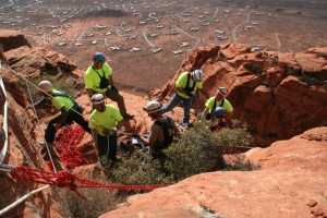 A remote rescue performed by WCSAR who were assisting an injured hiker, Ivins, Utah, Mar. 11, 2012 | Photo courtesy of Washington County Sheriff Search and Rescue