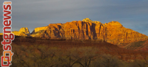 Mount Kinesava at sunset, taken from Grafton, Utah, March 25, 2013 | Photo by John Teas, St. George News