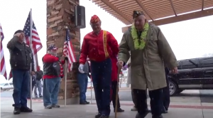 Pearl Harbor survivor and veteran Lee Warren arrives at the Southern Utah Veterans Home's Pearl Harbor survivors ceremony, Ivins, Utah, Dec. 8, 2013 | Photo by Scott Heinecke, St. George News