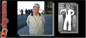 Pearl Harbor survivor Lee "The Flagman" Warren. L: at Armed Forces Celebration, Western Sky Aviation Warbird Museum, St. George Municipal Airport. St. George, Utah, May 11, 2013. R: Pearl Harbor 1940 | Left photo by A.J. Mellor, St. George News; Right photo courtesy of ourlocalveterans.com, St. George News