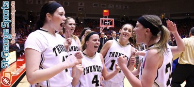 Desert Hills celebrates during the 3A State Championships, Cedar  City, Utah, Mar. 1, 2014 | Photo by Robert  Hoppie, St. George News