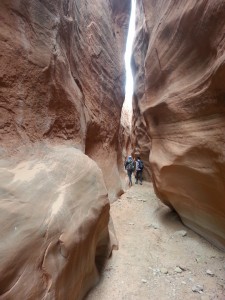 L-R, Joshua Kitchen, Nicole Reynolds in the slot canyon, Peek-A-Boo Gulch, Grand Staircase-Escalante National Monument, Utah Feb. 15, 2014 | Photo by Drew Allred, St. George News