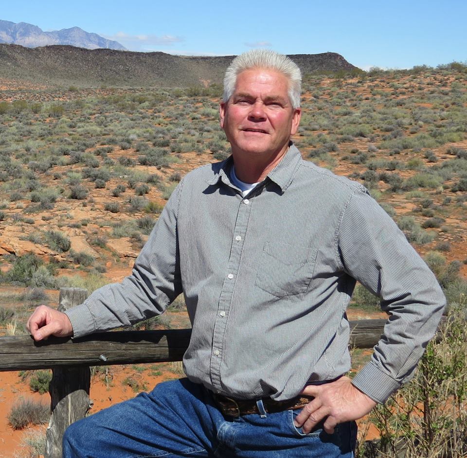 Greg Aldred, candidate for Washington County Commissioner Seat A, poses with the Southern Utah desert in the backdrop for a campaign photo, St. George, Utah, March 19, 2014 | Photo courtesy of Greg Aldred