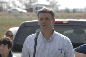 San Juan Commissioner Phil Lyman. Protest rally against BLM at Centennial Park, Blanding, Utah, May 10, 2014 | Photo by Dallas Hyland, St. George News