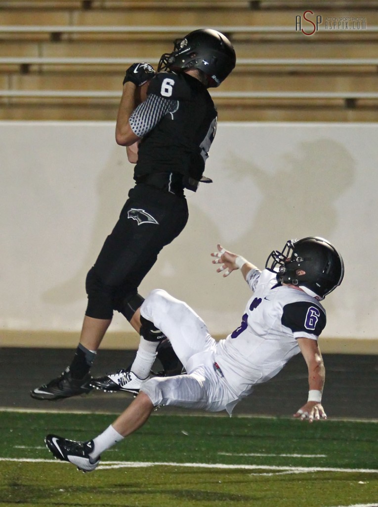 Blake Ence hauls in a deep pass for a touchdown, Lehi at Pine View, St. George, Utah, September 5, 2014 | Photo by Robert Hoppie, ASPpix.com, St. George News