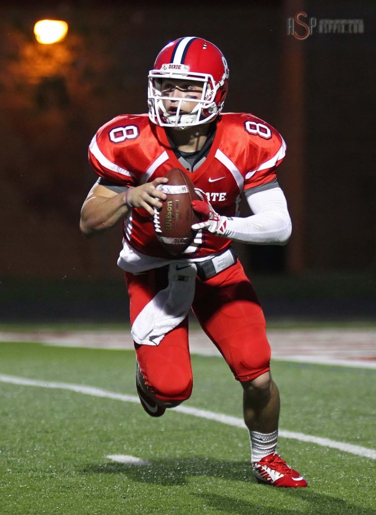 Dixie State QB Hayden Gavett, Dixie State University vs Humboldt State University, St. George, Utah, September 20, 2014 | Photo by Robert Hoppie, ASPpix.com, St. George News