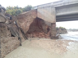 The damage sustained bridge crossing the Paria River causing the car to fall |  Photo courtesy of Garfield County Sheriff's Office, St. George News 