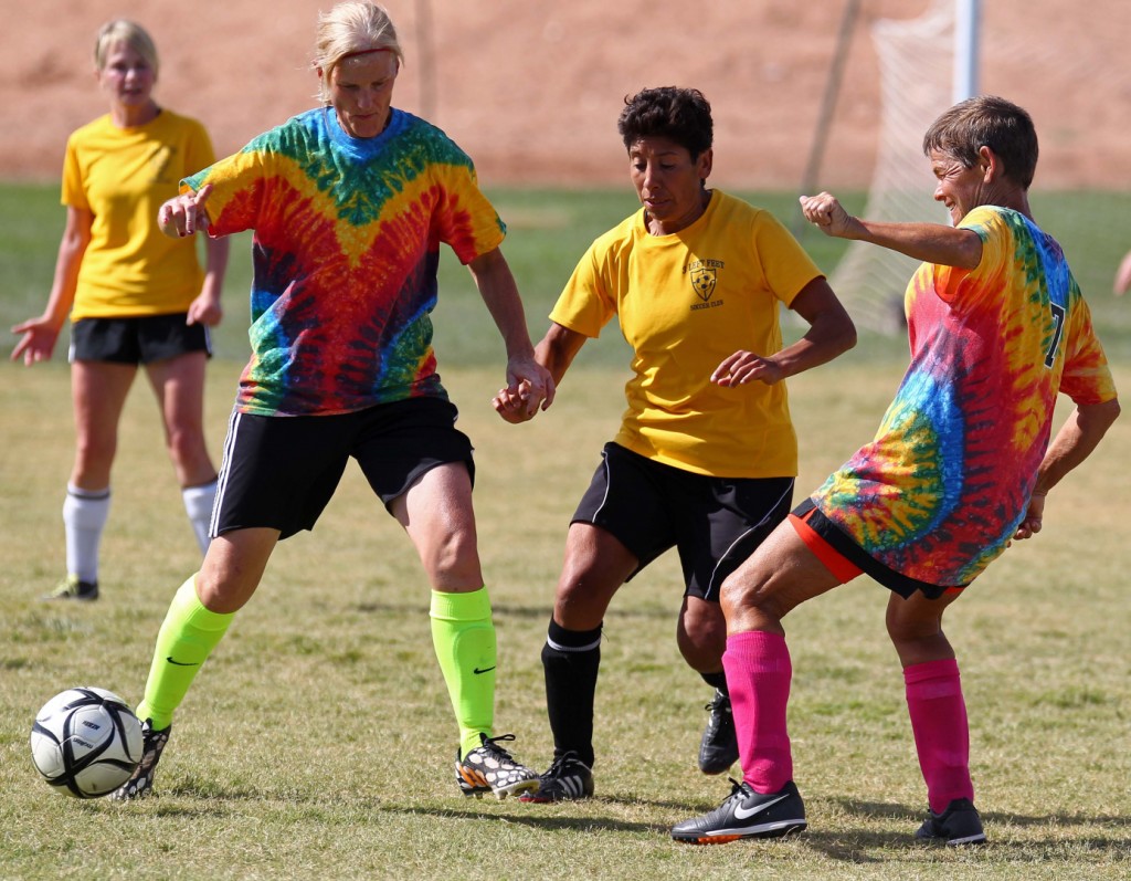 3 Left Feet vs. Texas Heat, Huntsman World Senior Games, Womens Soccer , Utah, Oct. 11, 2014 | Photo by Robert Hoppie, ASPpix.com, St. George News