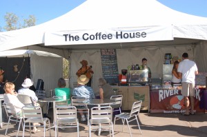 Live music is played at The Coffee House starting at 10 a.m. each day during the Art in Kayenta Festival, Ivins, Utah, Oct. 10, 2014 | Photo by Hollie Reina, St. George News