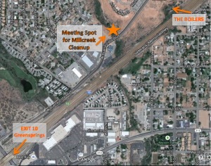 A map of the meeting place for the Millcreek cleanup event | Graphic courtesy of The Boiling Springs Ecoseum & Desert Preserve